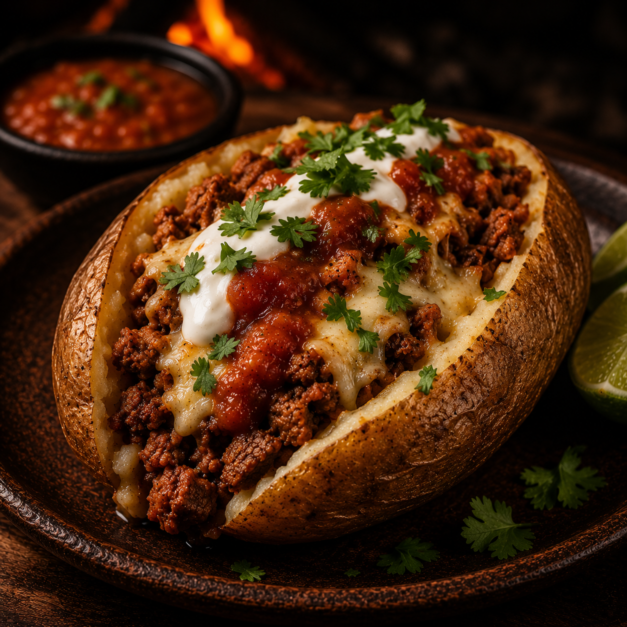 Papa Rellena Asada